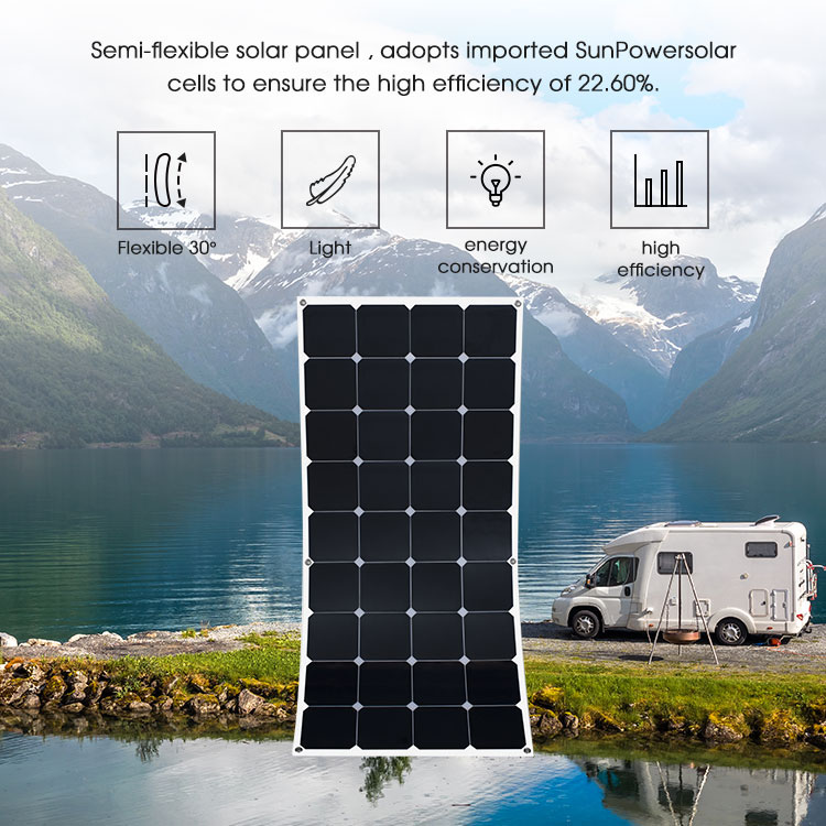 Panel Surya Fleksibel Film Tipis 110w ETFE dengan Sel Sunpower