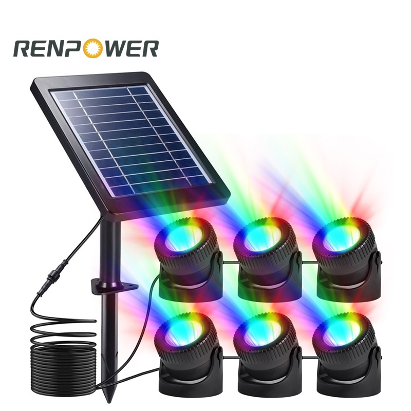 Lampu LED Surya Baru IP68 Lampu Berwarna Di Bawah Air Luar Taman Luar Ruang Kolam Dekoratif Pencahayaan